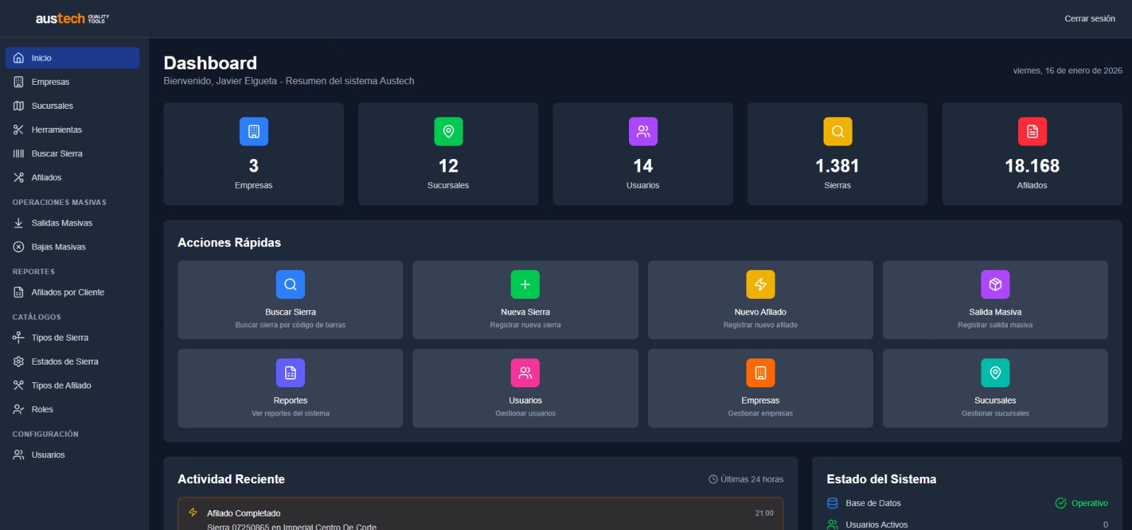Austech - Sistema de Trazabilidad Industrial